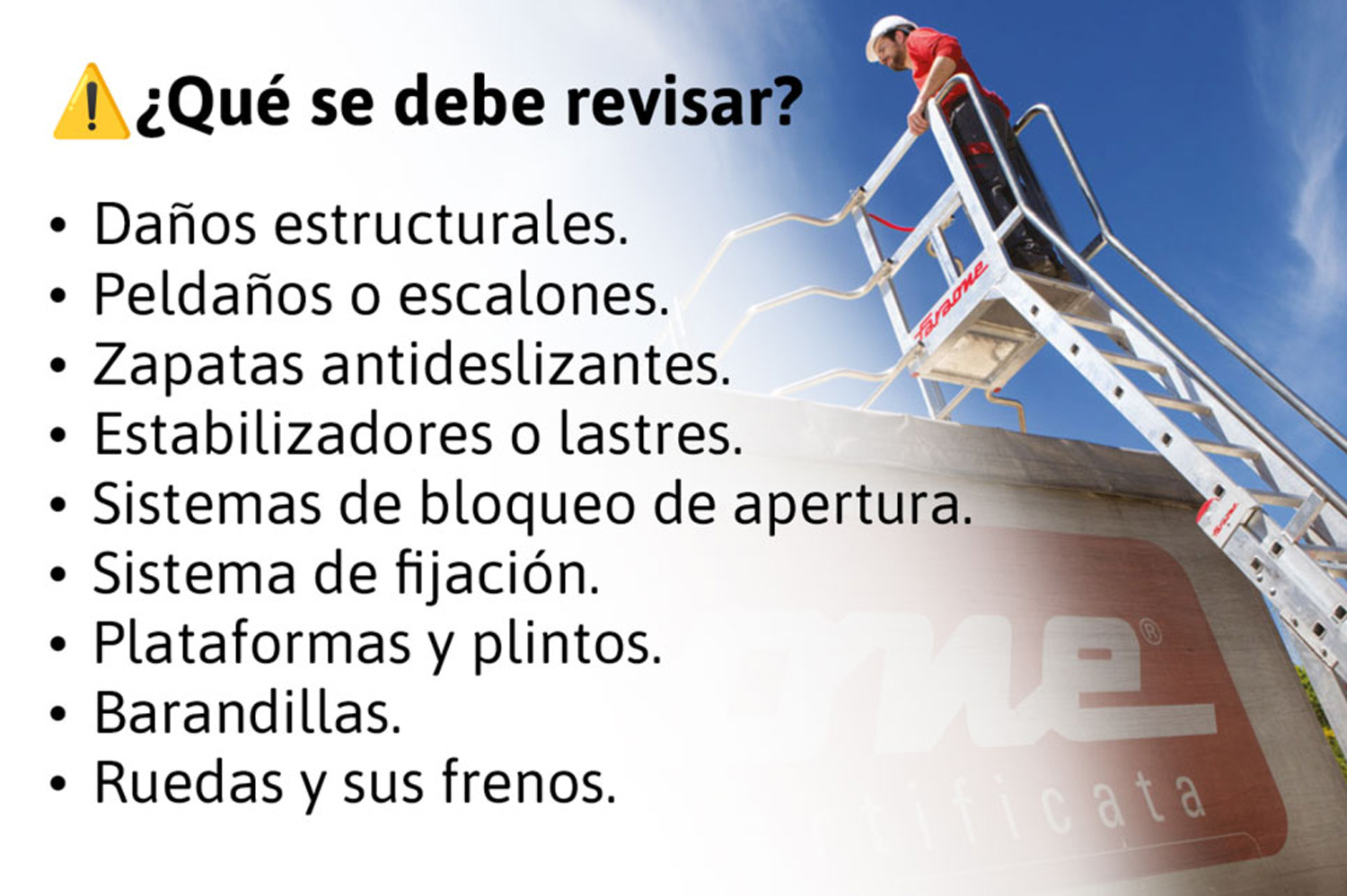 revisión de las escaleras 